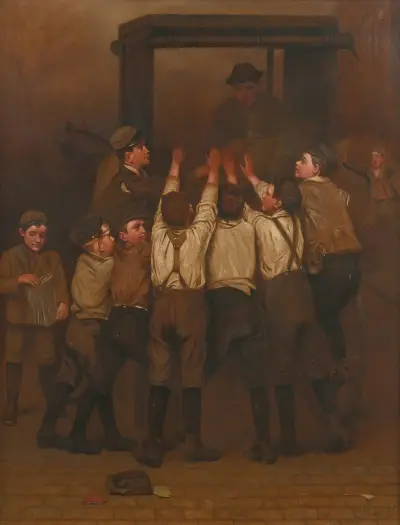 The Rush For Evening Papers von John George Brown