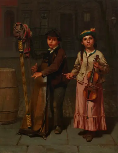 The Two Musicians von John George Brown