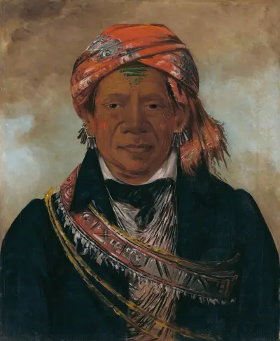 Bód-A-Sin, Chief of The Tribe von George Catlin