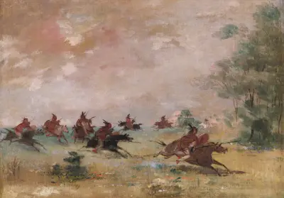 Comanche War Party, Mounted On Wild Horses von George Catlin