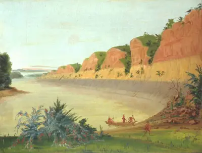 South Side Of Buffalo Island, Showing Buffalo Berries In The Foreground von George Catlin