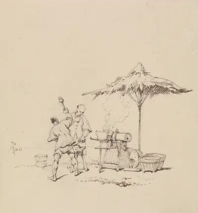 A Forge, George Chinnery