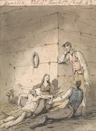 Illustration to Fielding’s Amelia, George Chinnery