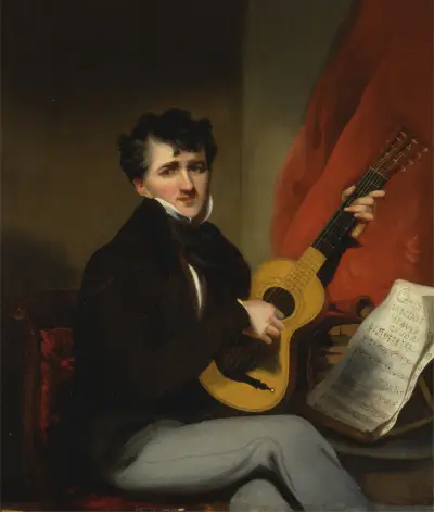 Portrait of a Man Playing a Guitar, George Chinnery