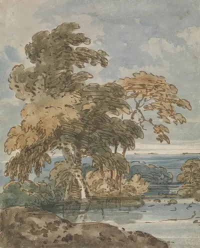Trees by a River, George Chinnery