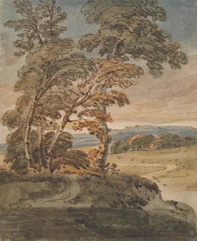 Trees on a Hillside Path, George Chinnery