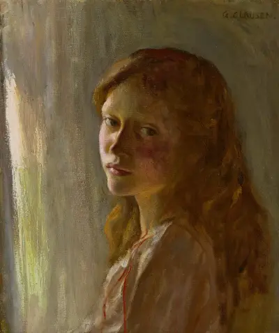 Portrait of a girl – nr 1 av Sir George Clausen