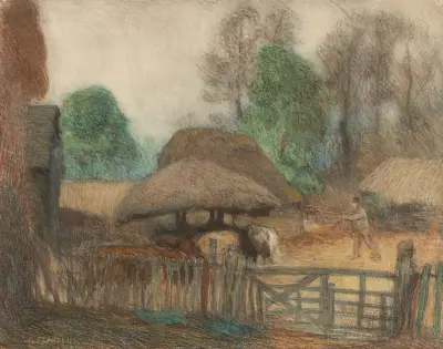 The farmyard av Sir George Clausen