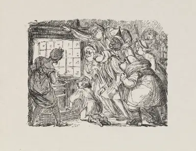 Illustrations for The Universal songster Pl.04 av George Cruikshank