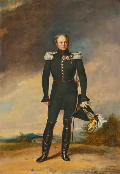 Portrait of Emperor Alexander I (1777-1825), in the uniform of the Preobrazhensky Regiment von George Dawe