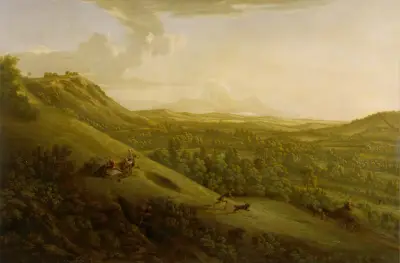 Box Hill, Surrey, with Dorking in the distance av George Lambert
