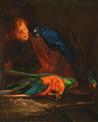 Woman with Macaws, George Luks
