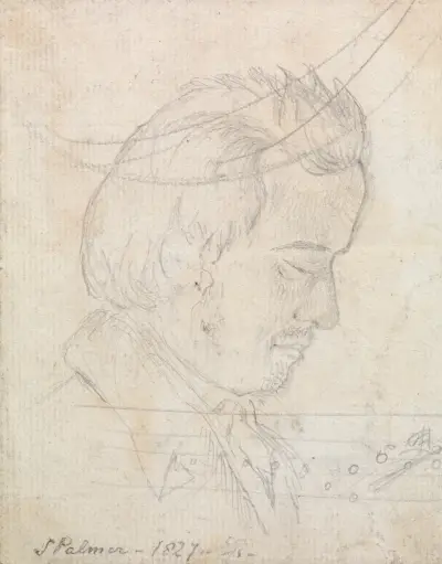 Portrait Head of Samuel Palmer av George Richmond