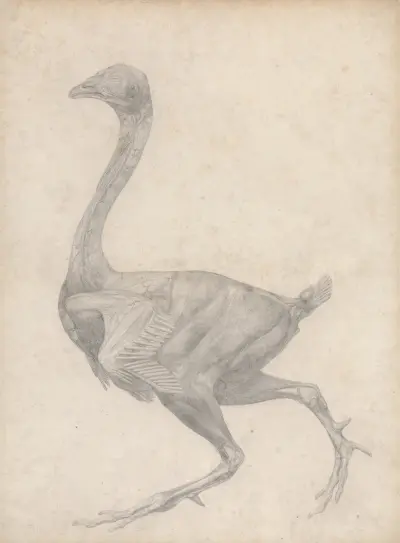 Fowl, Lateral View, with Skin and Underlying Fascial Layers Removed (1795 to 1806) av George Stubbs