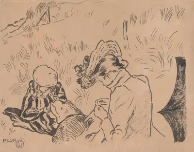 Landscape with Two Figures av Georges Lemmen