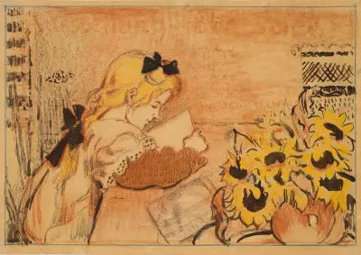 Lise à sa lecture av Georges Lemmen