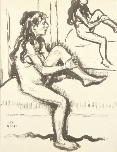 Seated Young Woman, Reflected in Mirror av Georges Lemmen