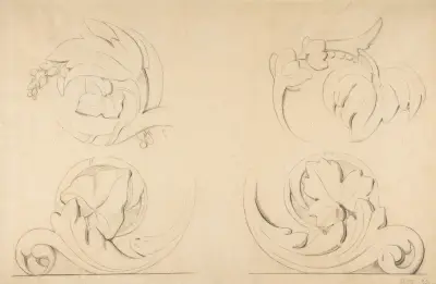 Architectural Motifs; Four Rinceaux av Georges Seurat