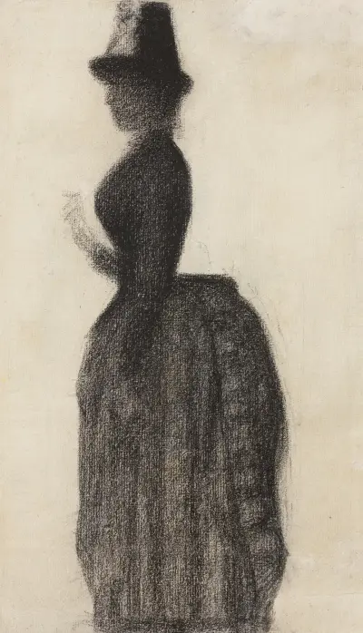 Femme debout, en toilette de ville av Georges Seurat