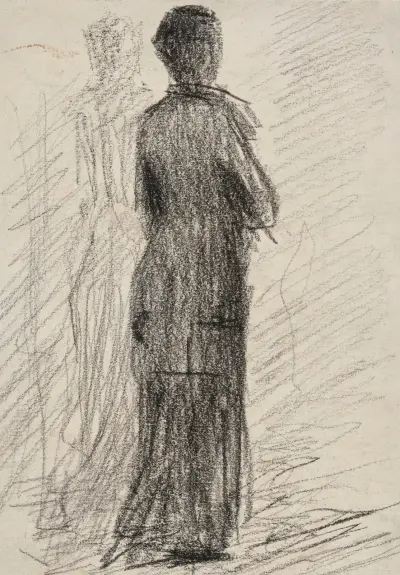 Femme s’éloignant av Georges Seurat