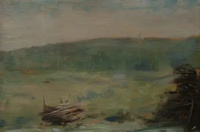 Landscape at Saint-Ouen av Georges Seurat
