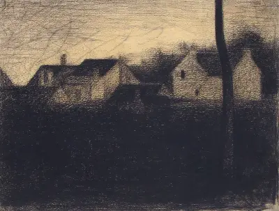 Landscape with Houses av Georges Seurat