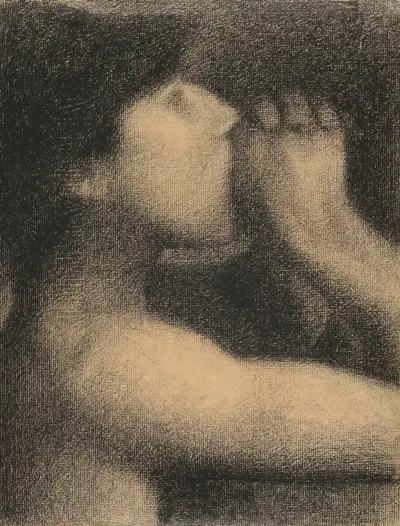 L’écho (Echo), study for Une baignade, Asnières (Bathers at Asnières) av Georges Seurat