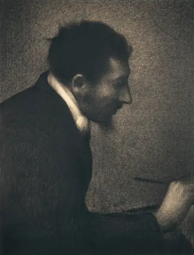 Portrait of Edmond François Aman-Jean av Georges Seurat