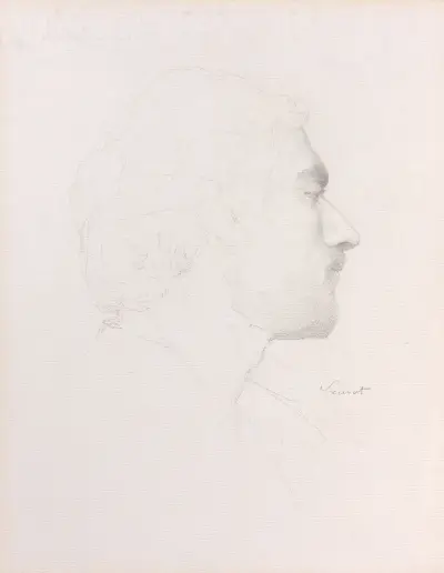 Tête d’homme de profil av Georges Seurat