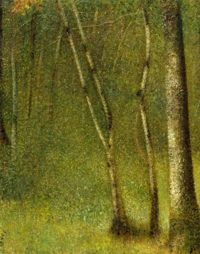The Forest at Pontaubert av Georges Seurat
