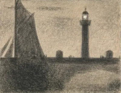 The Lighthouse at Honfleur, 1886 – nr 2 av Georges Seurat