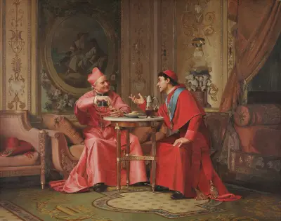 Cardinals’ Friendly Chat av Jehan Georges Vibert