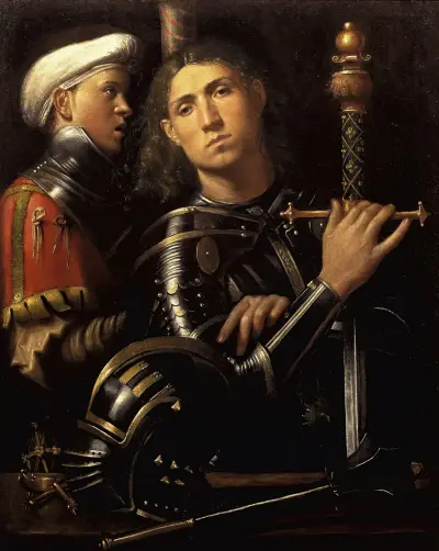 The ‘Gattamelata’. Man in armour with a squire, Giorgione