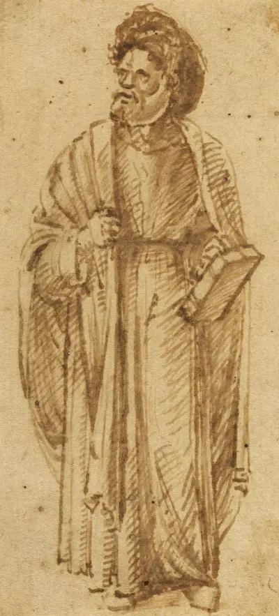 Standing man wearing a turban av Giovanni Bellini