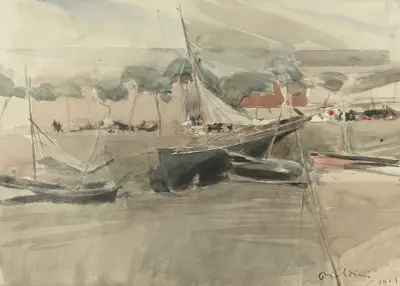 Moored Boats, Giovanni Boldini