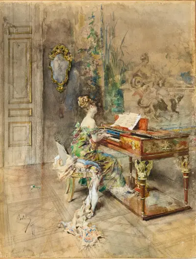 Pianista in abito settecentesco, Giovanni Boldini