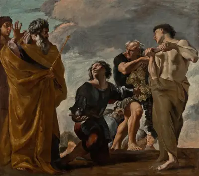 Moses and the Messengers from Canaan av Giovanni Lanfranco