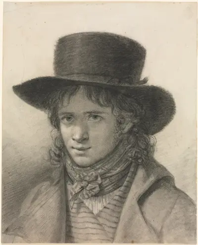 Autoportrét s kloboukem, Anne Louis Girodet-Trioson