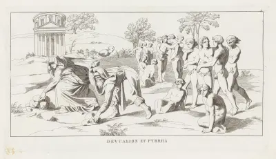 Deucalion et Pyrrha av Giulio Romano