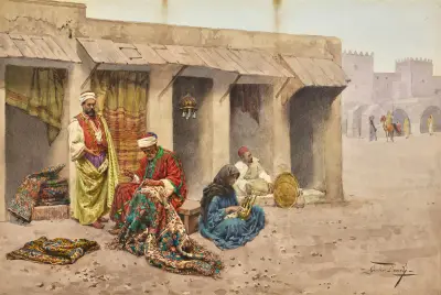 The Carpet Mender av Giulio Rosati