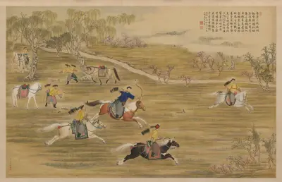 Emperor Qianlong hunting, Giuseppe Castiglione
