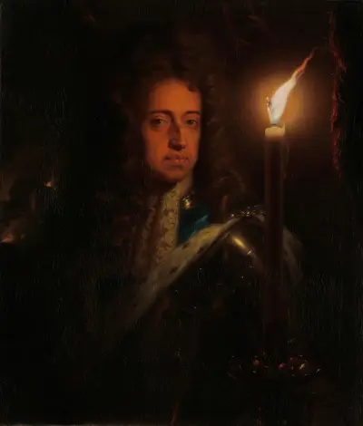 Portrait of William III (1650-1702), Prince of Orange, Stadholder and from 1689 on, King of England av Godfried Schalcken