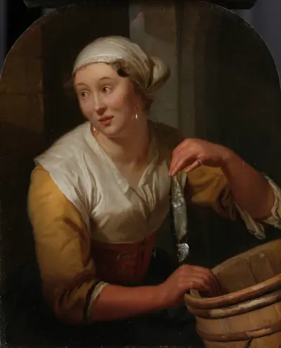 Woman Selling Herrings av Godfried Schalcken