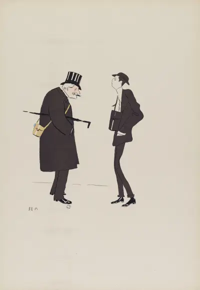 Baron de Brimont et Baron James-Armand de Rothschild av Georges Goursat (Sem)