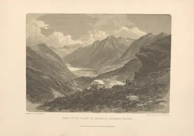 E. T. Compton – Scene in the Valley of Poschiavo, Southern Grisons av Theodor Gsell Fels