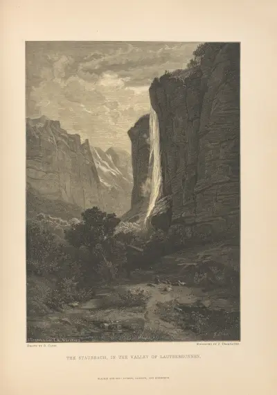 G. Closs – The Staubbach, in the Valley of Lauterbrunnen av Theodor Gsell Fels