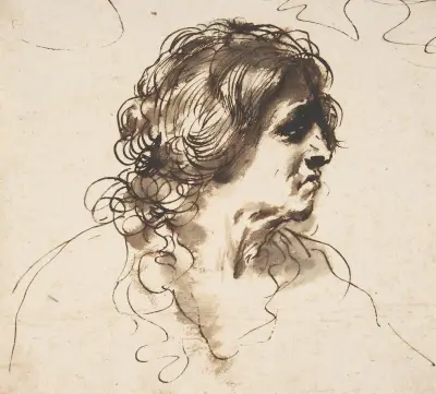 Bust of a Man Facing Right av Guercino