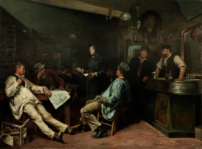 The Salvation Army, Miss Booth visiting a Paris Tavern, Gustaf Cederström