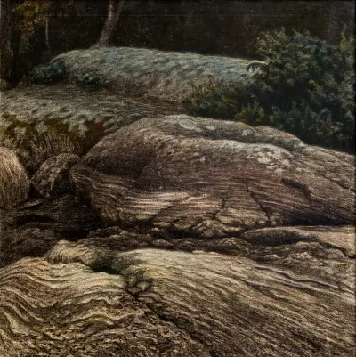 Flat Rocks in Moonlight von Gustaf Fjæstad