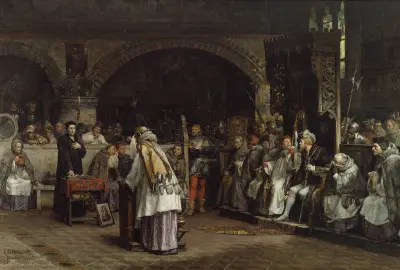 Religious Discourse between Olaus Petri and Peder Galle von Carl Gustaf Hellqvist